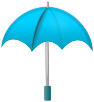 Useful For Developer Light Blue Umbrella Clipart Bese64 - Blue Umbrella Clip Art (341x358), Png Download