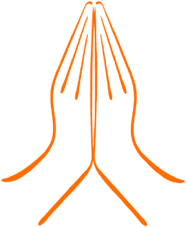 Praying Hands Yoga Logo Design Png Image - Namaste Line Drawing (1200x1200), Png Download