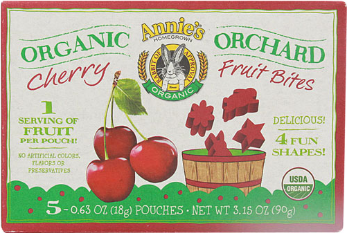 Annie's Homegrown Organic Cherry Fruit Bites - Annie's Organic Orchard Fruit Bites, Cherry - 5 Count, (504x504), Png Download