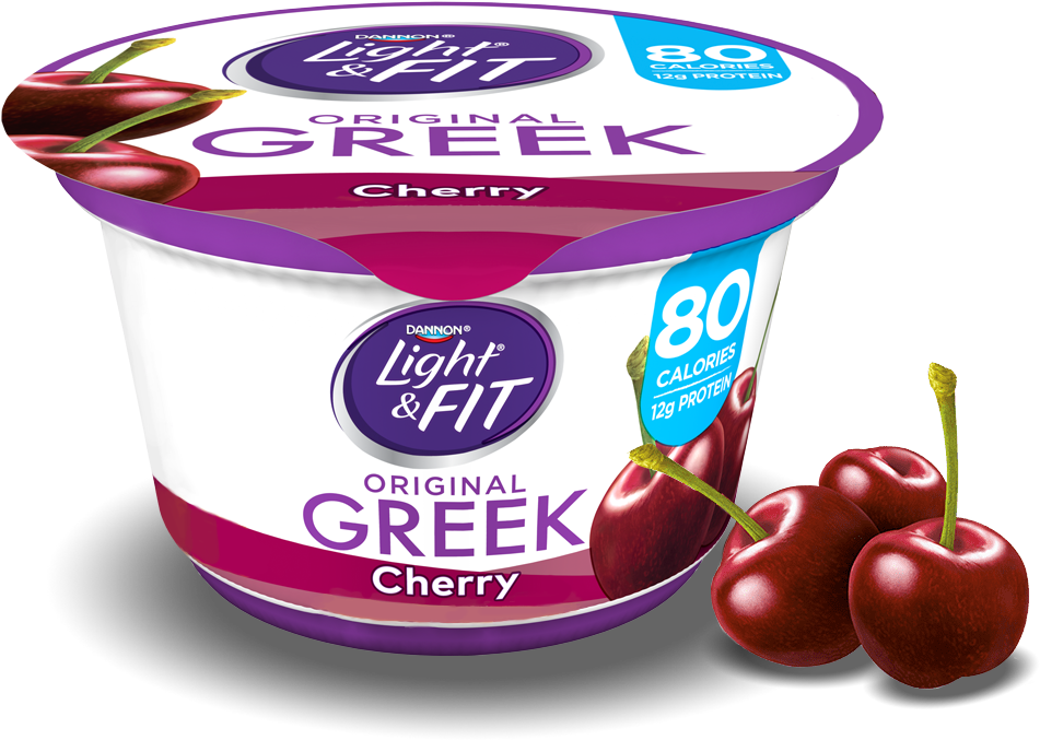 Cherry Greek Yogurt - Light & Fit Yogurt, Greek, Nonfat, Vanilla - 5.3 (1140x810), Png Download