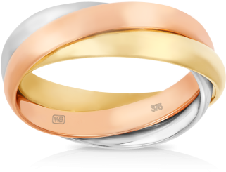 Russian Wedding Band Made In 9ct Yellow, White And - Gold Russian Wedding Band (400x400), Png Download
