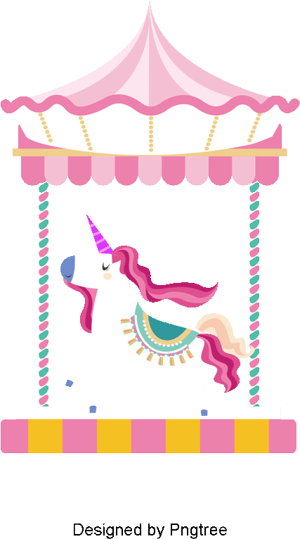 Pink Merry Go Round, Vector Png, Trojan, Merry Go Round - Child Carousel (800x800), Png Download