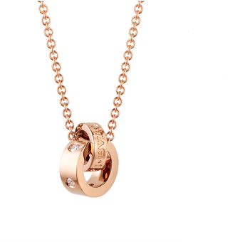 Bvlgari Bvlgari Necklace With 18 Kt Rose Gold Chain - Necklace (440x343), Png Download