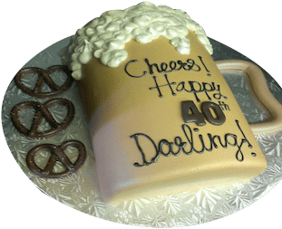 40th Birthday Cake - Birthday Cake (310x420), Png Download