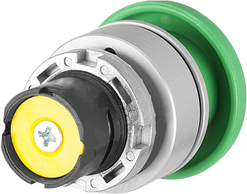 Mushroom Push Button Ø 40 Flush Mount Momentary Green - Plastic (500x400), Png Download