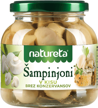 Button Mushrooms In Vinegar - Natureta (500x500), Png Download