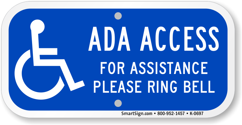 For Assistance Please Ring Bell Ada Access Sign - Colorado (800x414), Png Download