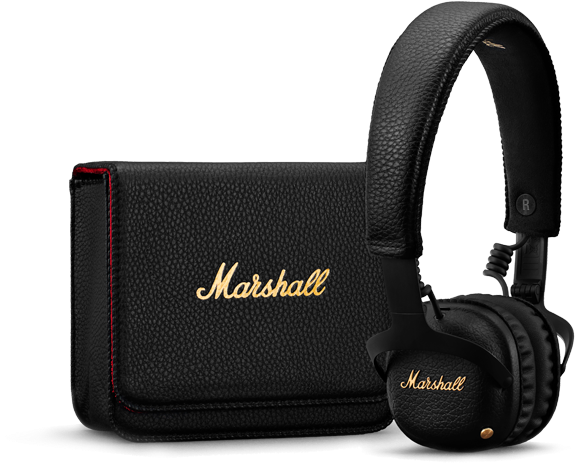 Headband Covered Almost Entirely In Black Faux Leather, - Marshall Headphones (765x510), Png Download