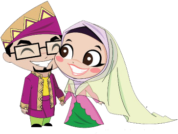 Mat So'od And So'odah Is A Pair Of Married Couple - Islamic Cartoon Wedding (400x310), Png Download