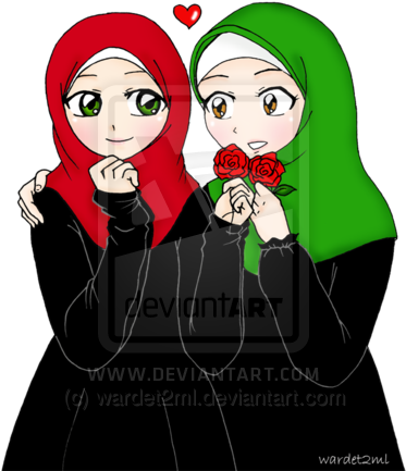 I Love You My Friend By ~wardet2ml On Deviantart - Islamic Anime Friends (400x434), Png Download