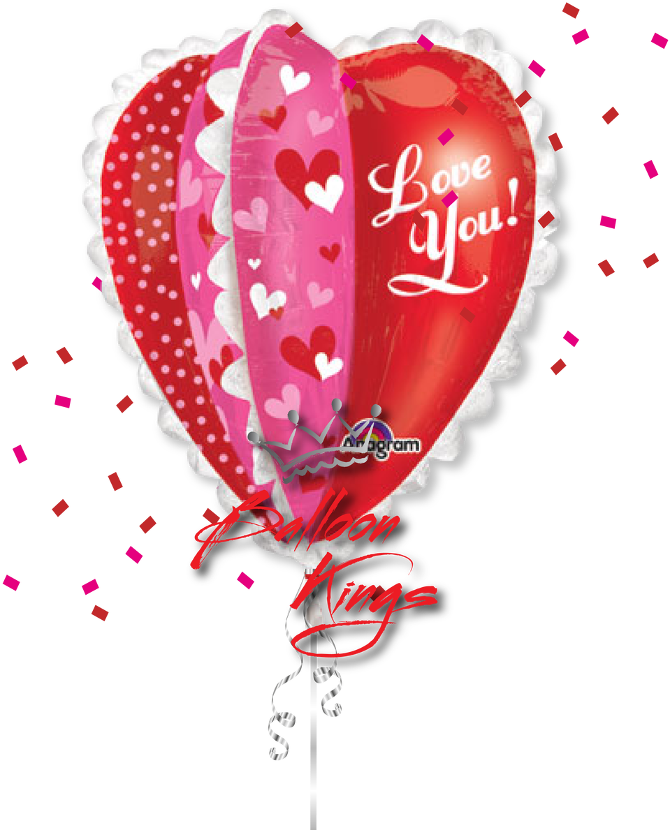 Ultra Shape I Love You - Panel Heart Foil Balloon (1280x1280), Png Download