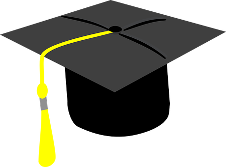 Cap, Hat, Blue Cord, Celebration - Graduation Cap Orange Tassel (459x340), Png Download