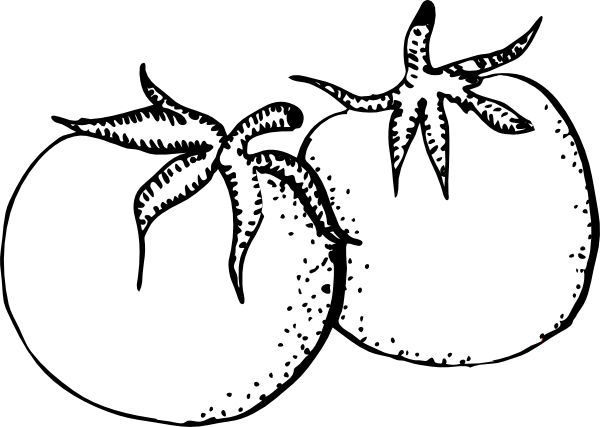 Black And White Vegetable Clip Art (600x427), Png Download
