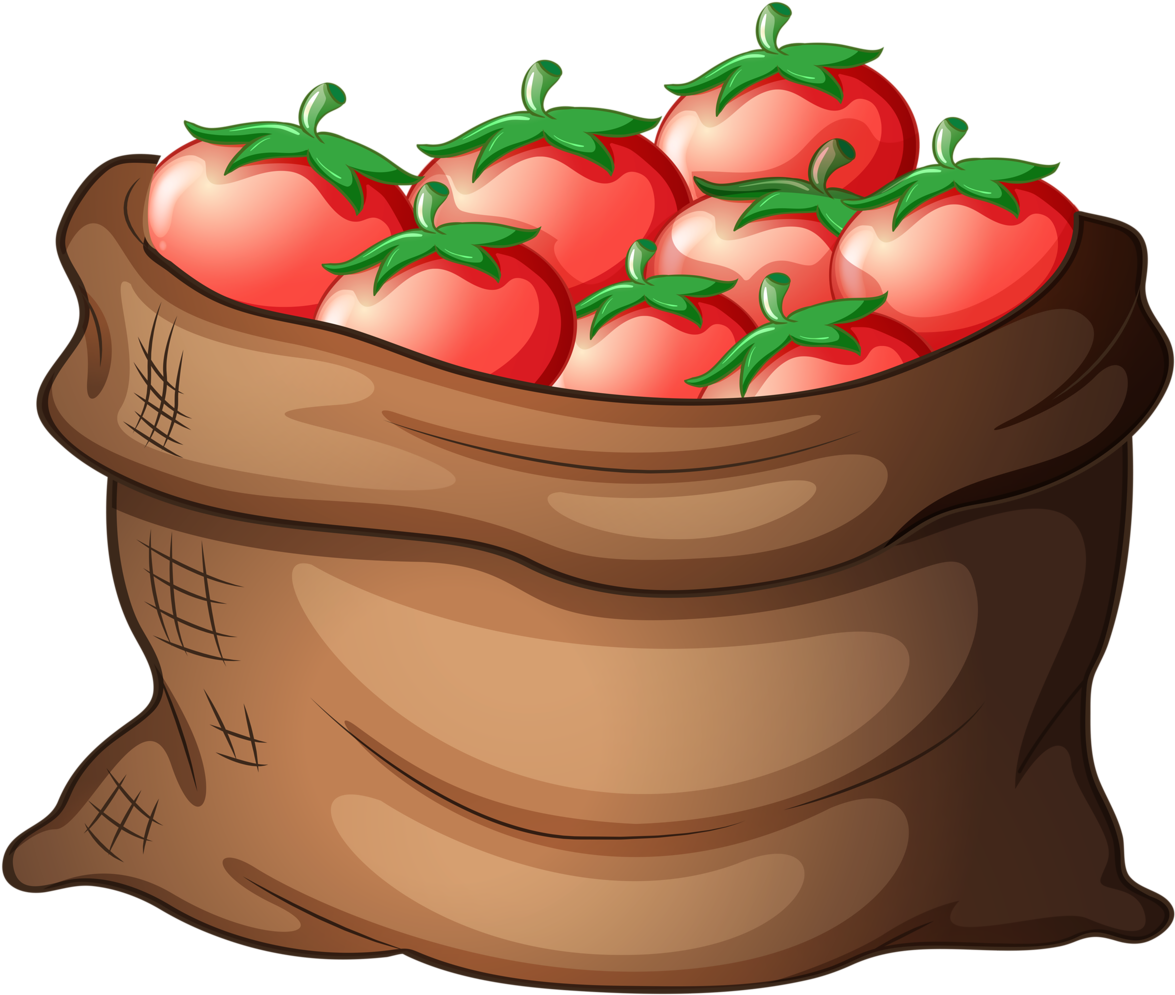 Food Clipart, Fruit Illustration, Happy Fruit, Tomato - Bag Of Potatoes Cartoon (1280x1056), Png Download