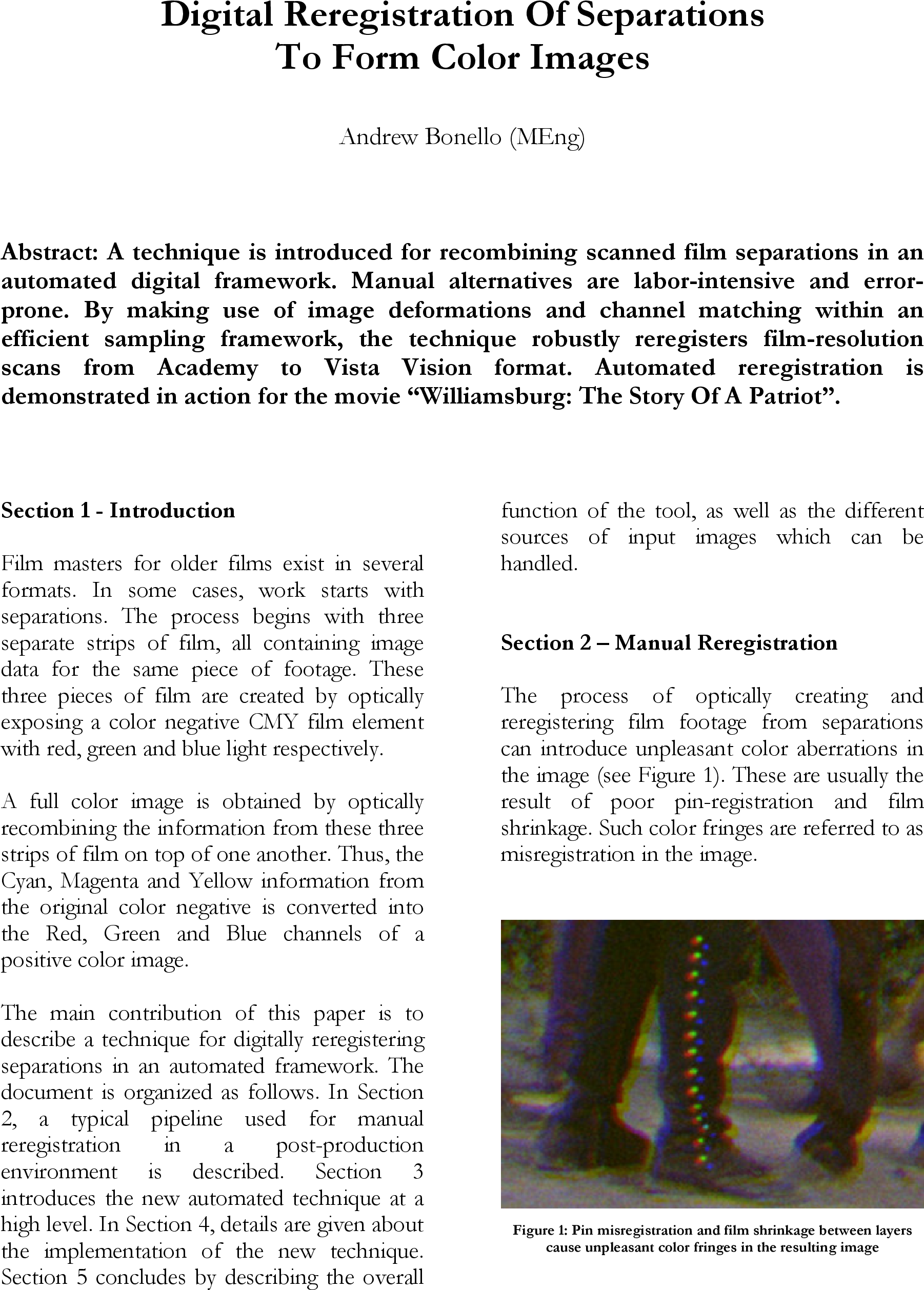 Automatic Digital Reregistration Of Film Separations - Film (1892x2696), Png Download