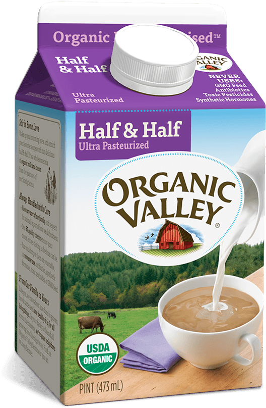 Pint Half & Half, Ultra Pasteurized, - Organic Valley Creamer (608x912), Png Download