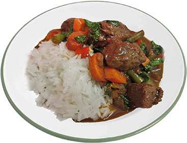 Plain Rice And Stew - Plain Rice With Stew (400x300), Png Download