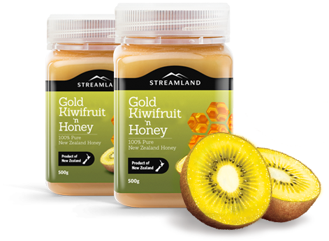 Streamland Gold Kiwifruit Honey Hero Shots Copy - Streamland Lemon 'n Honey 500g (555x488), Png Download