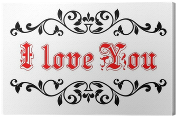 I Love You In A Calligraphic Frame Canvas Print • Pixers® - Heading Design For Project (400x400), Png Download