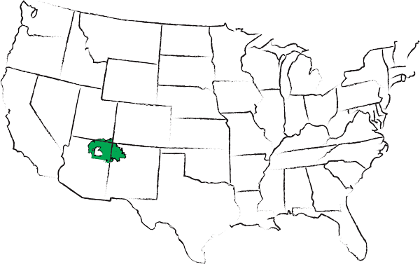 The Navajo Nation Has A Land Base Of 27,000 Square - Blank Map Of United States 1840 (600x377), Png Download