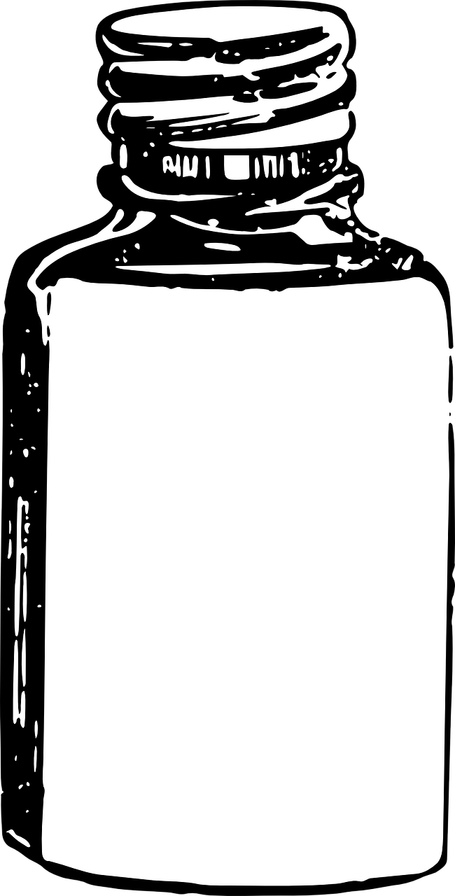 Vintage Book Clipart - Medicine Bottle Clipart Black And White (400x788), Png Download
