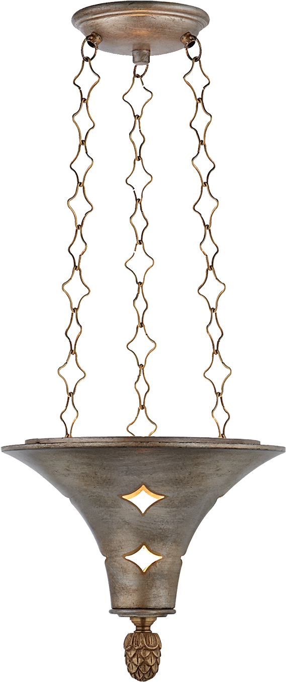 John Rosselli - Callie Hanging Pendant, Gilded Iron - Pendants - Visual (1440x1440), Png Download