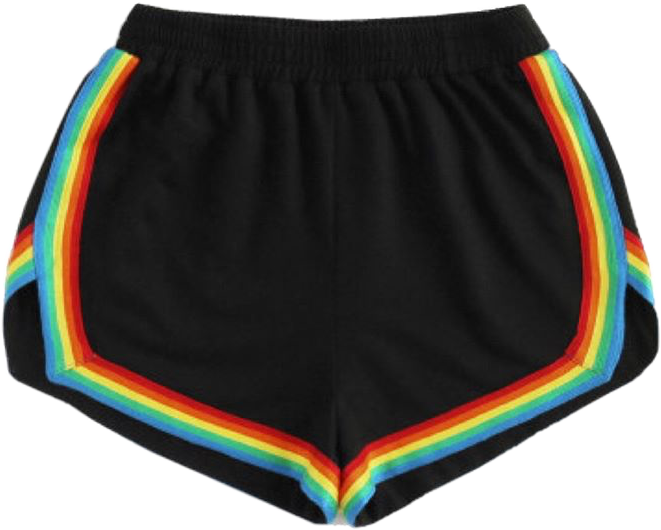 Download Moodboard Aesthetic Shorts Rainbow Black Niche Png Dolphin Shorts Rainbow Stripes Full Size Png Image Pngkit
