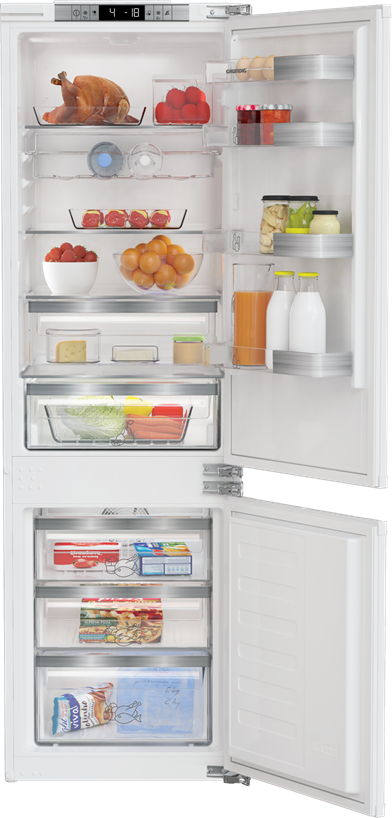 This Generously Sized Fridge Freezer Provides Ample - Grundig Gkgi 25722 (392x818), Png Download