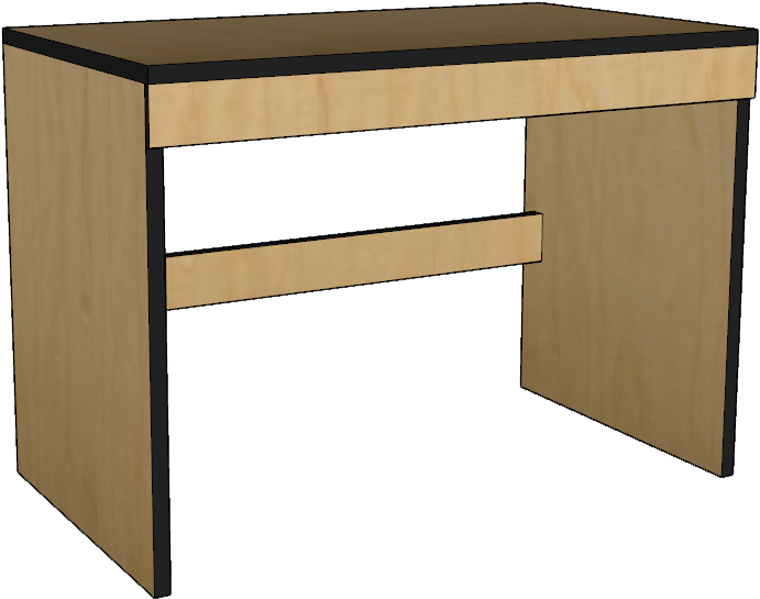 Contempo Panel End Study Desk W/pencil Drawer, - Table (800x598), Png Download
