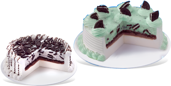 Cakes - Mint Oreo Dq Cake (585x313), Png Download