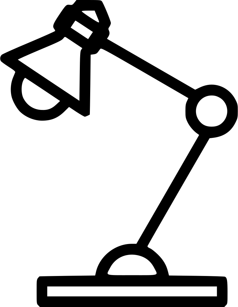 Desk Table Study Electic Electrical Lamp Light Svg - Study (760x980), Png Download
