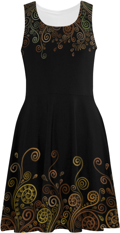 Colorful Hand Painted And Original 3d Design On Black - Sundress (1000x1000), Png Download