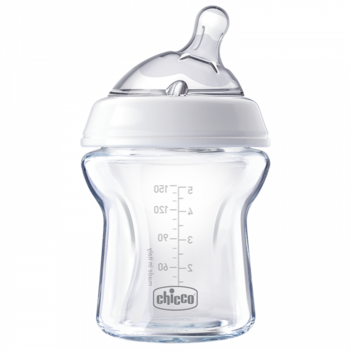 Chicco Natural Feeling 150ml Glass Feeding Bottle 0m - Chicco Naturalfit 5 Oz. 0m+ Slow Flow Bottle & (350x350), Png Download