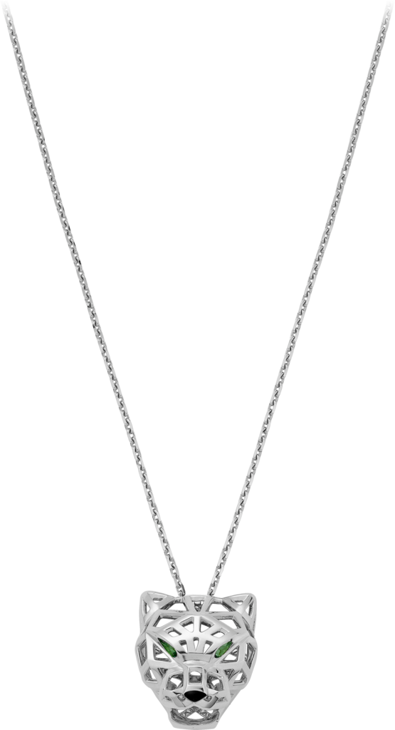 Panthère De Cartier Necklacenon-rhodiumized White Gold, - Small Mickey Mouse Necklace (555x1024), Png Download