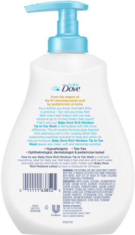 Baby Dove Rich Moisture Tip To Toe Lotion 13oz - Baby Dove Sensitive Moisture Tip To Toe Wash, 380ml (460x460), Png Download