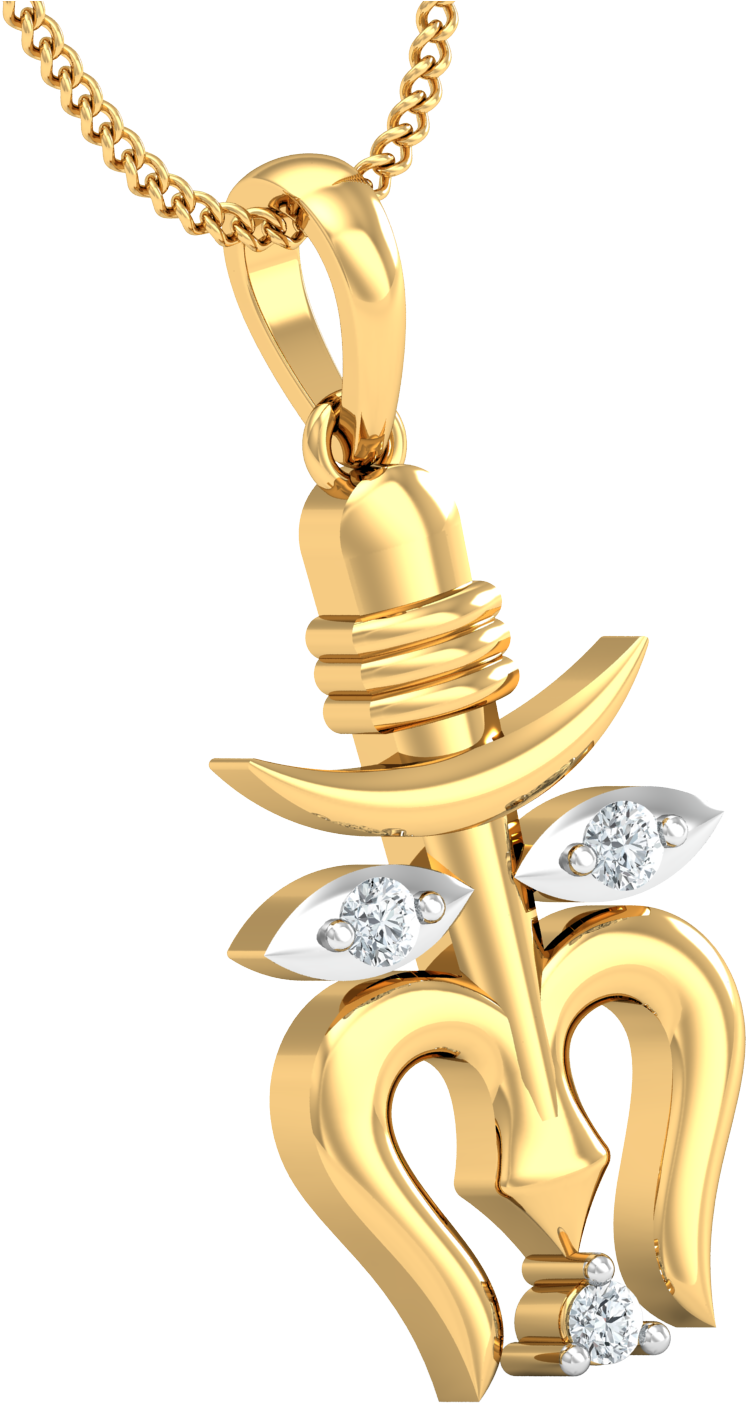 Diamond Religious Pendant Trishul0 - Gold Ganesh Pendant Designs (1500x1500), Png Download