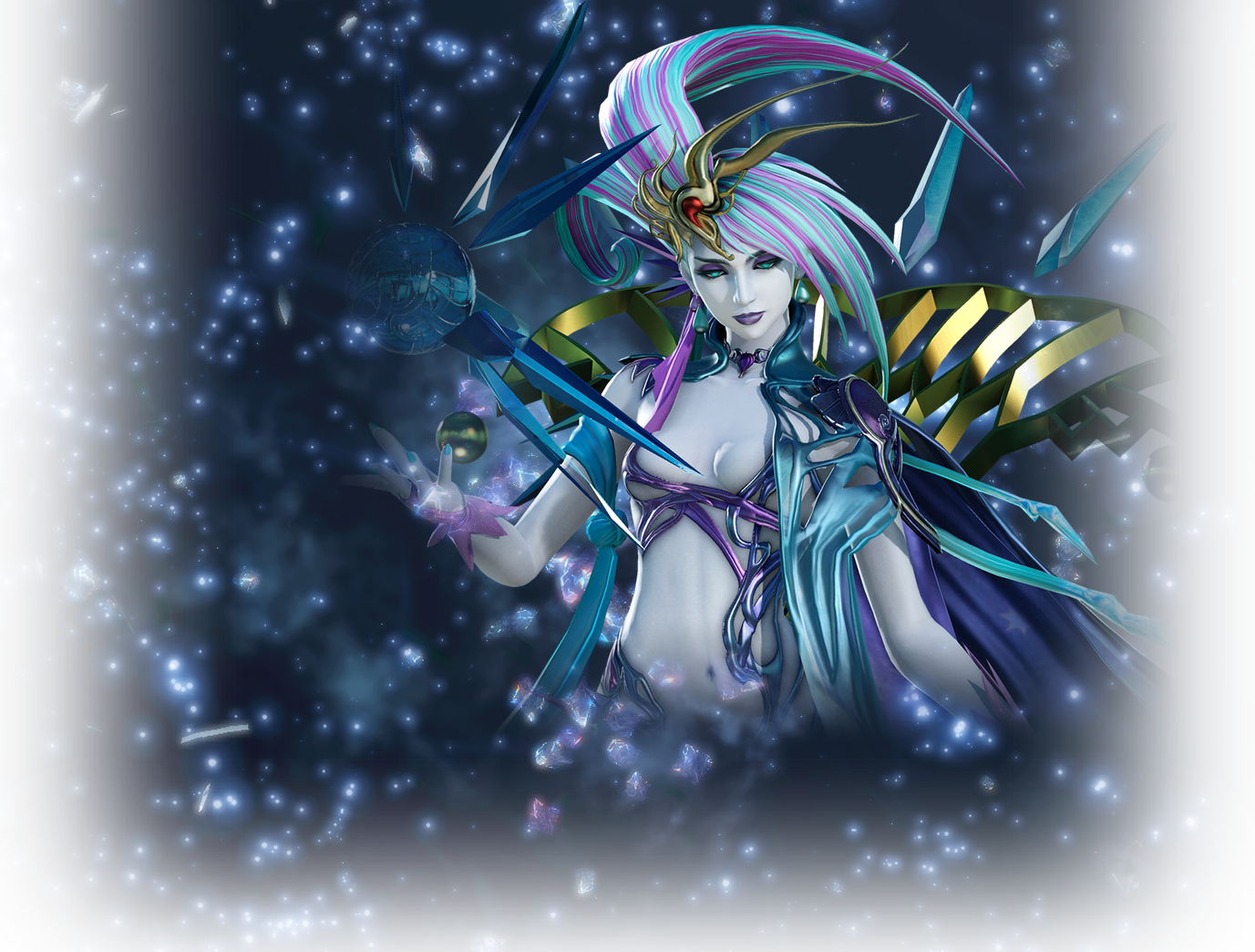 Dff2015 Shiva Jp Site - Anime (1377x1044), Png Download