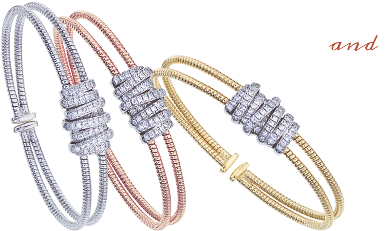 Da Gold .55 Carat Diamond Bangle (800x500), Png Download