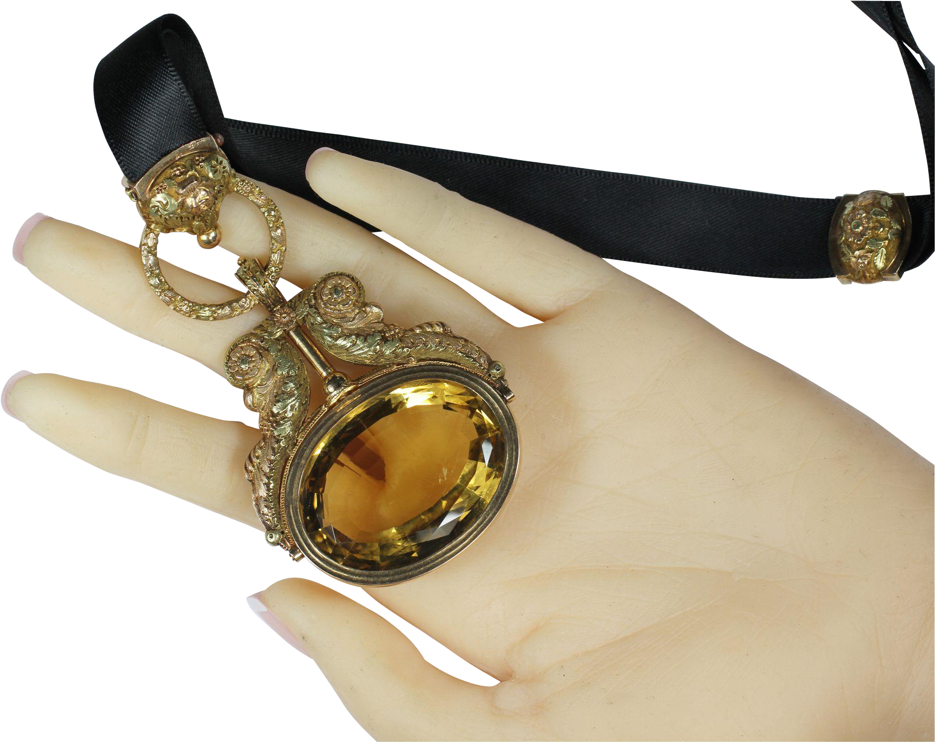 Explore Gold Chains For Men, Black Hills Gold And More - Rare Antique French Large Gold Swivel Fob Necklace (1923x1923), Png Download