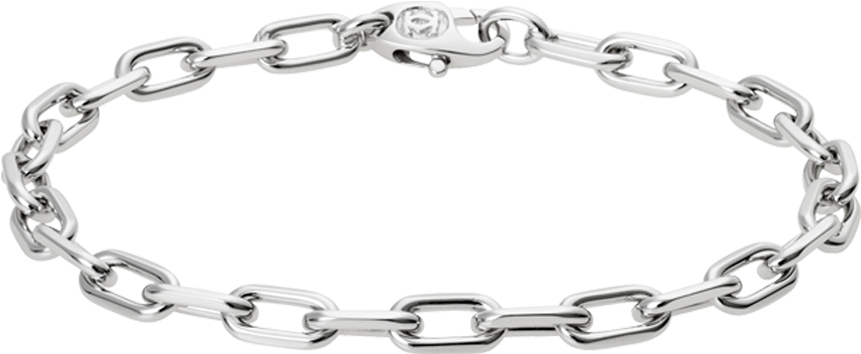 Cartier Spartacus Link Bracelet, 18k White Gold - White Gold Chain Bracelet Men (1000x1000), Png Download