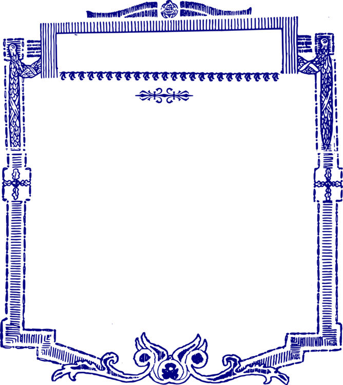 Picture Frames Paper Thumbnail Decorative Arts Blue (668x750), Png Download