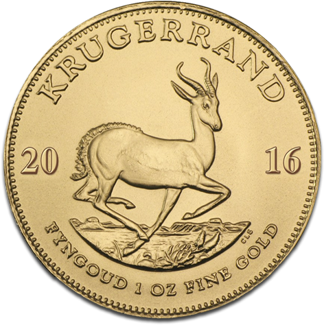Krugerrand 1oz Gold Coin 2016 - South African Krugerrand (500x500), Png Download