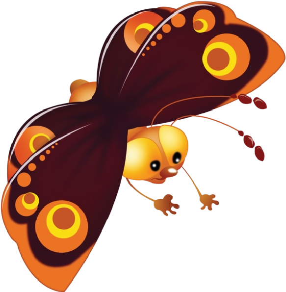 Baby Butterfly Cartoon Cliprt Pictures - Kelebek Iyi Geceler (600x600), Png Download