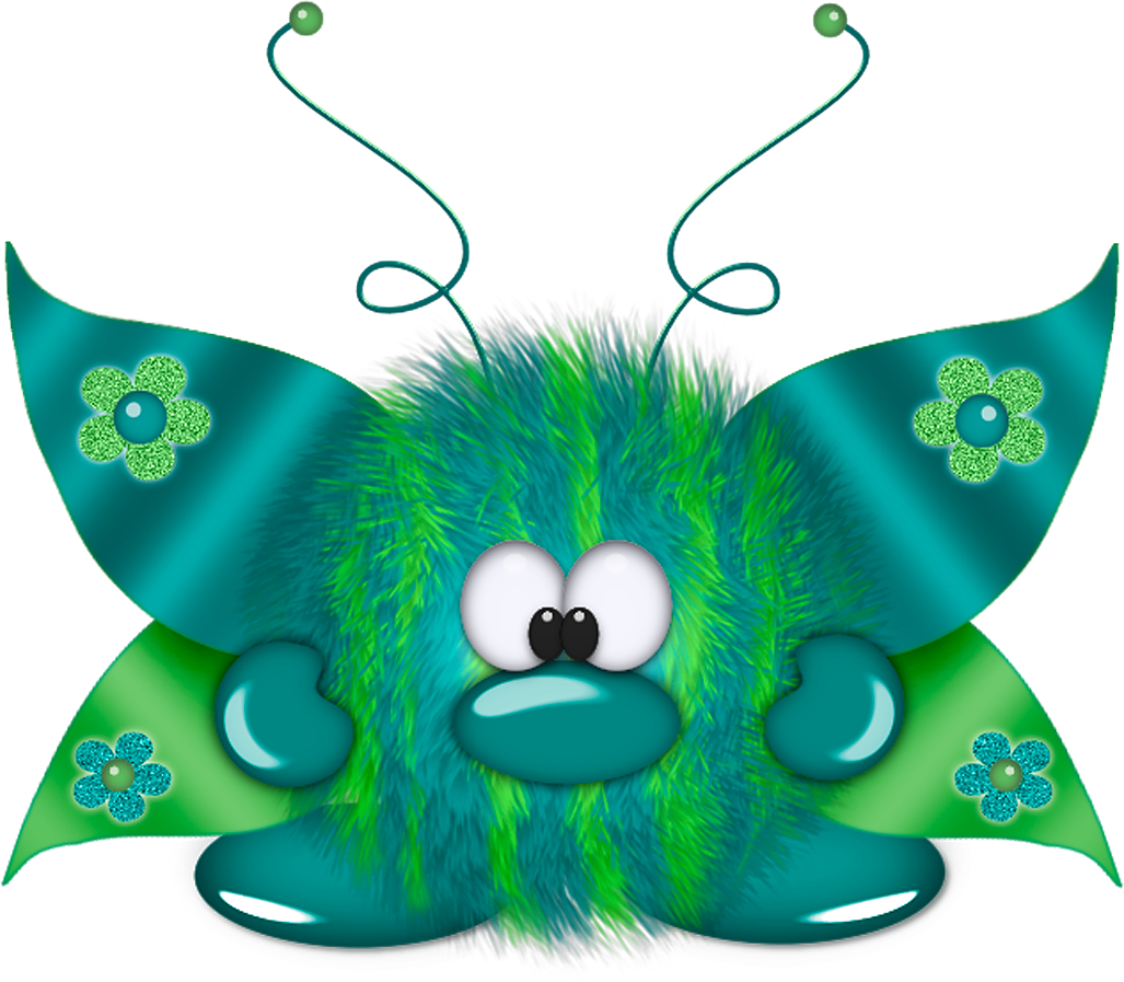Fuzzy Butterfly Cartoon Monsters, Cute Monsters, Monster - Fuzzy Monster Clipart (1027x897), Png Download