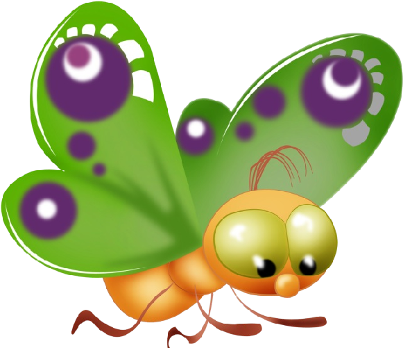 Butterfly Clipart Funny - Butterfly Cartoon Image Transparent Background (600x600), Png Download