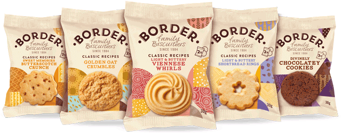 Mini Packs - Border Biscuits Butter Sultana 150g (1029x311), Png Download