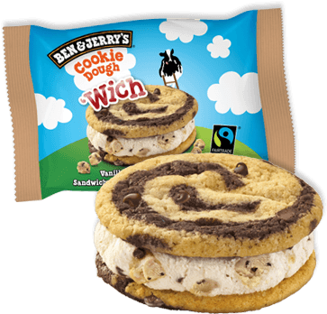 Cookie Dough 'wich Ice Cream Bar - Ben & Jerry's Wich (374x479), Png Download