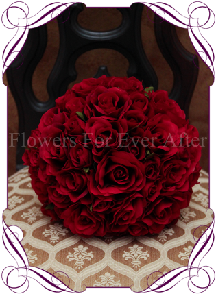 Silk Faux Rose Bridal Bouquet - Flower (324x438), Png Download