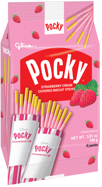 Pocky Strawberry Family Pack - Glico Pocky Biscuit Sticks (640x640), Png Download