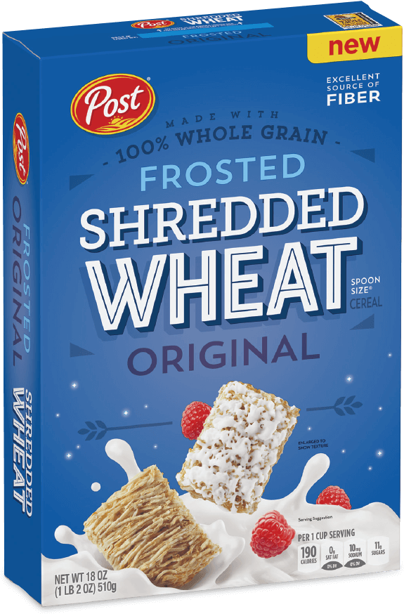 Post Shredded Wheat Frosted Wheat Cereal Box - Shredded Wheat (760x1019), Png Download